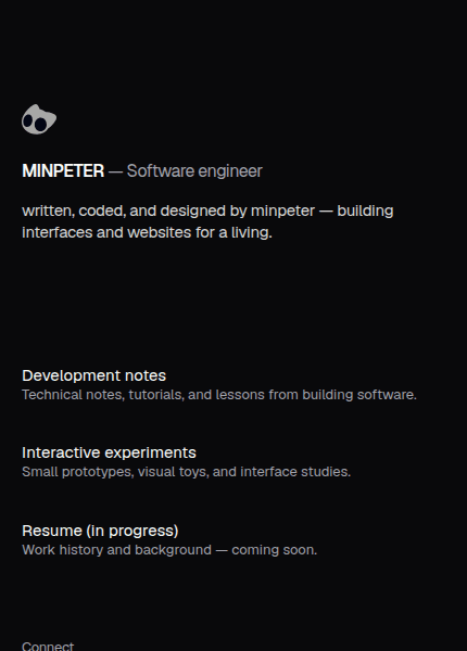The redesigned home page