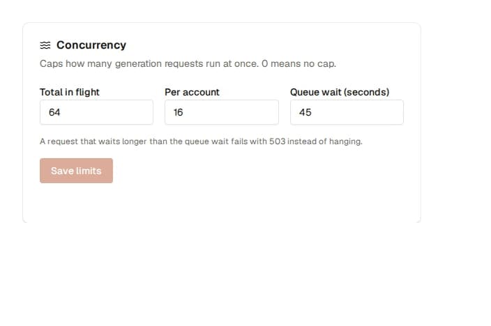 KiroLB concurrent request and queue timeout settings