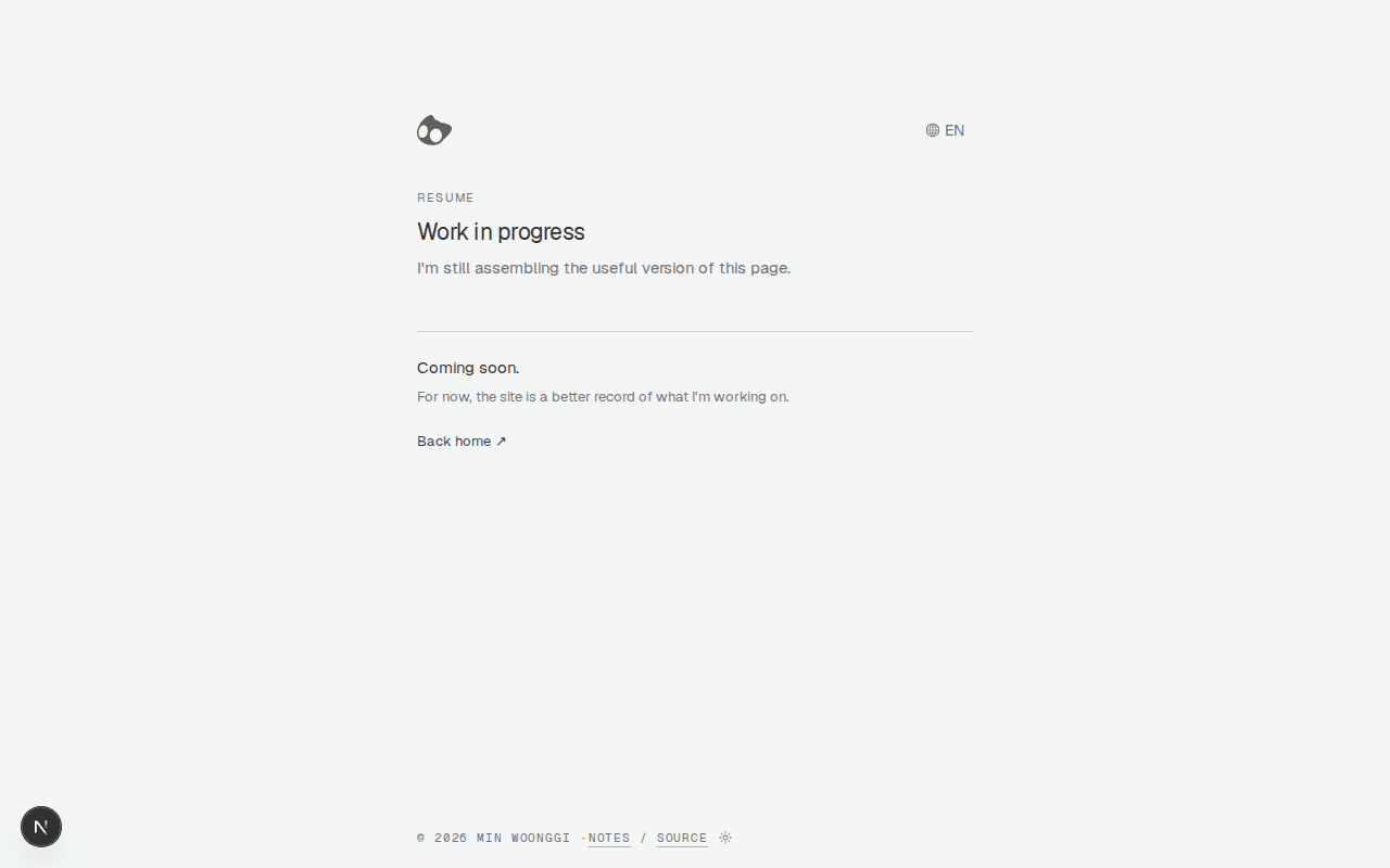 The redesigned Resume page
