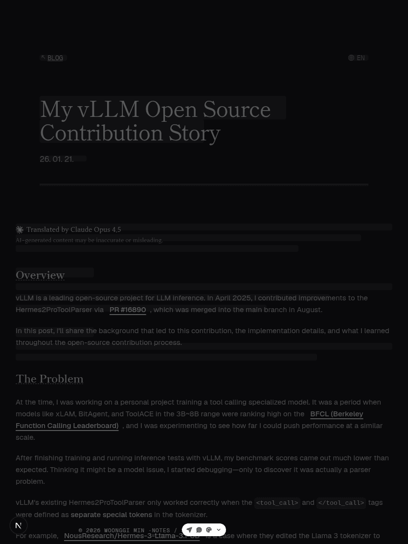 Tablet overlay of a blog post and its loading skeleton