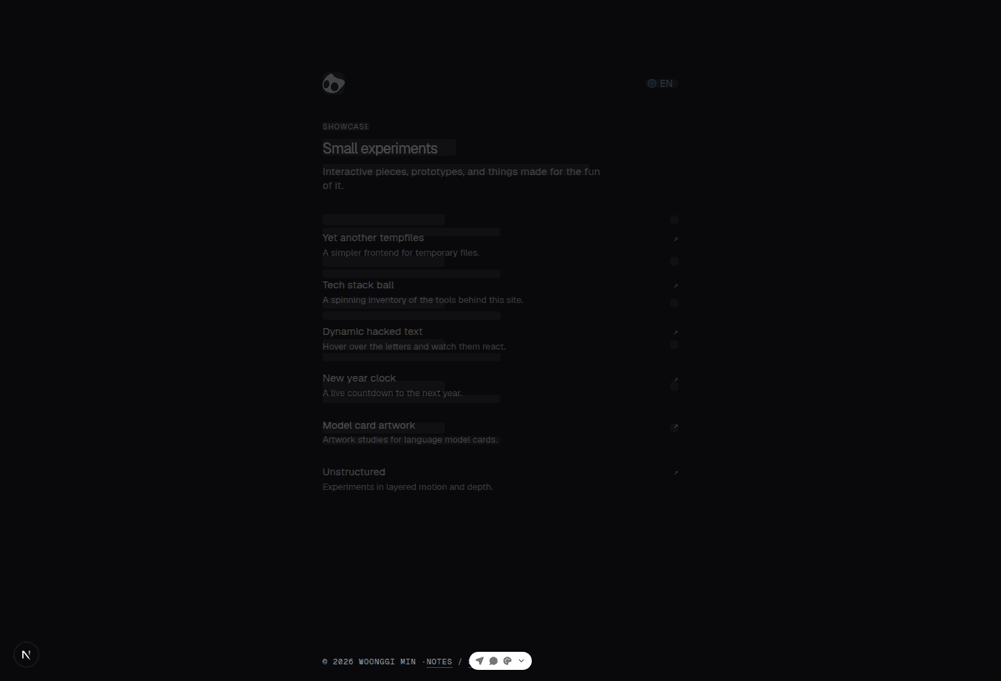 Desktop overlay of Showcase and its loading skeleton